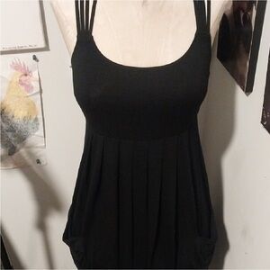 Calvin Klein Criss-Cross Strapped Black Solid Sheath Sleeveless Dress sz 2 EUC